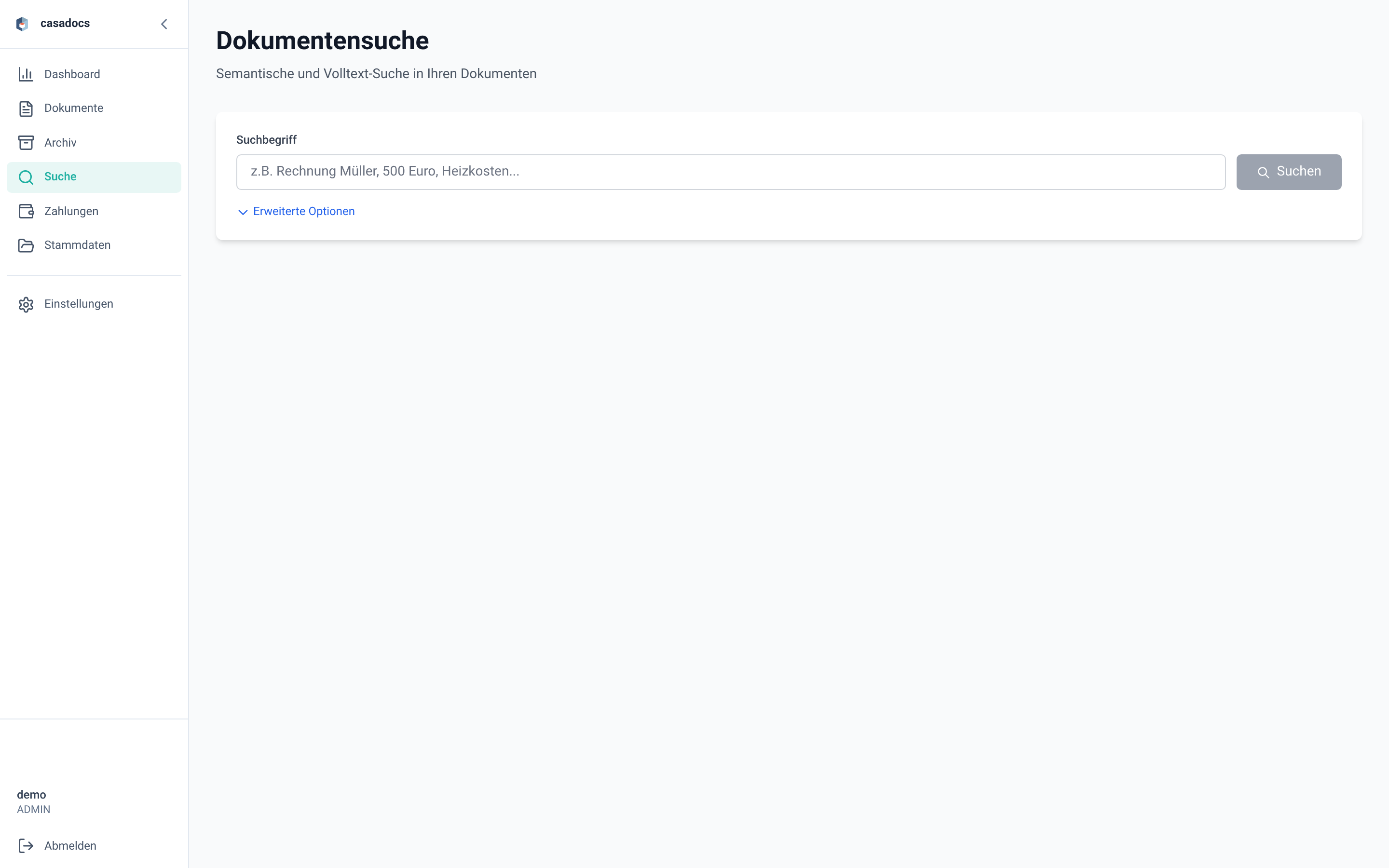 CasaDocs Dokumentensuche